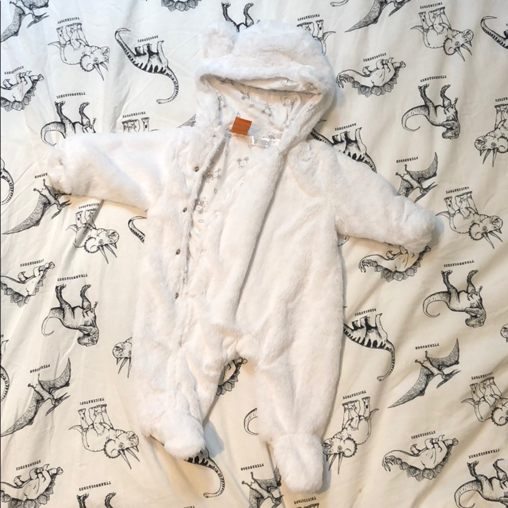 Warm baby bear costume or winter coverall